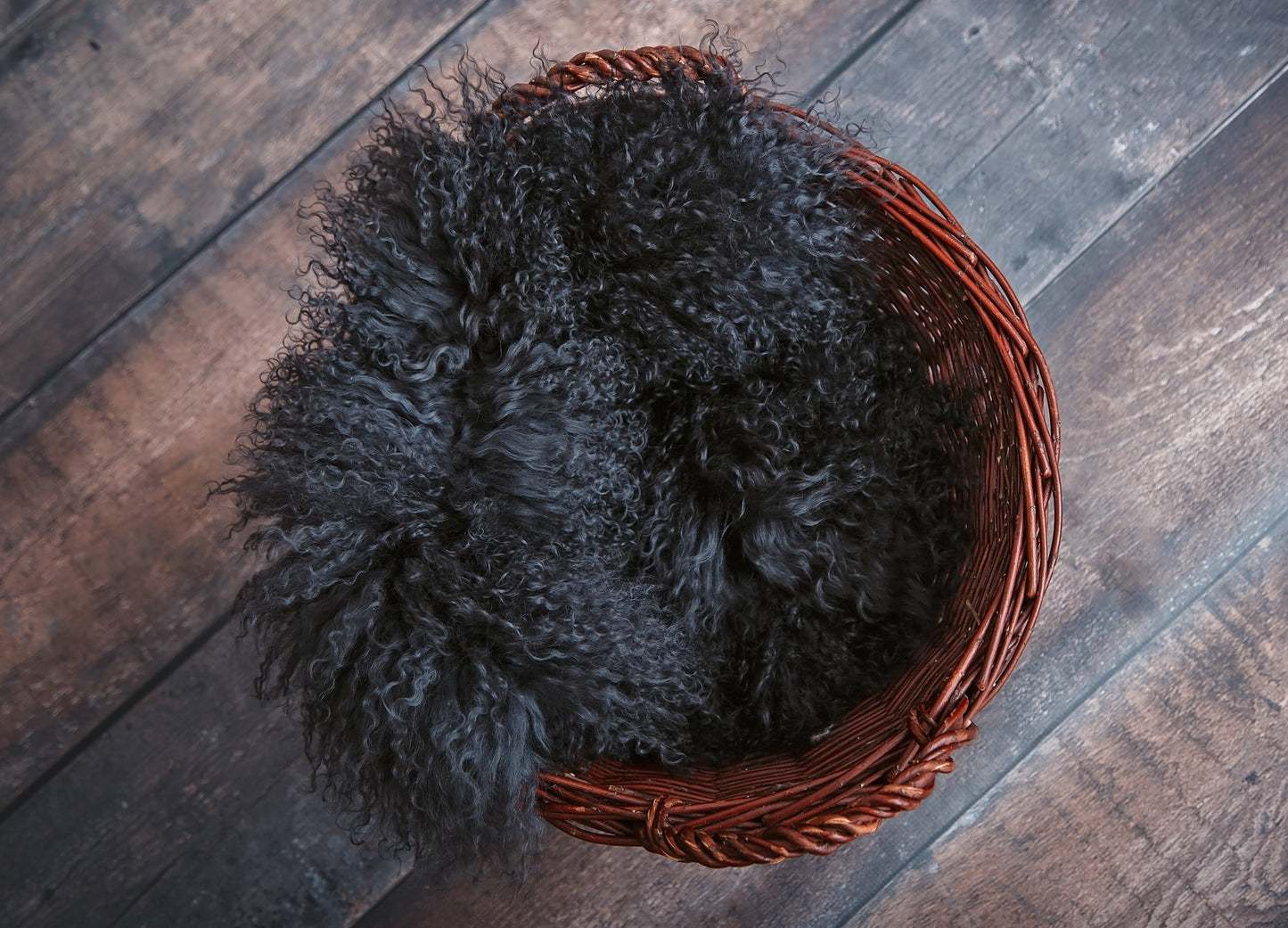Tibet Lammfell in schwarz