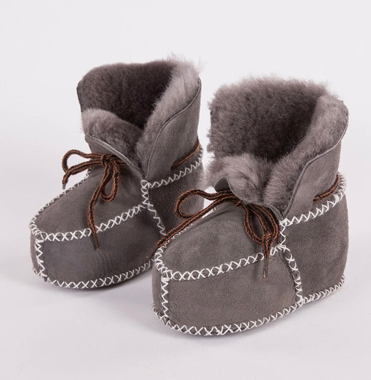 Baby Lammfellschuhe 12-18 Monate grau