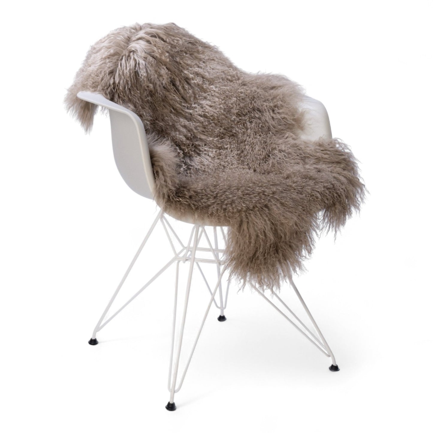 Tibet Lammfell in taupe/hellbraun