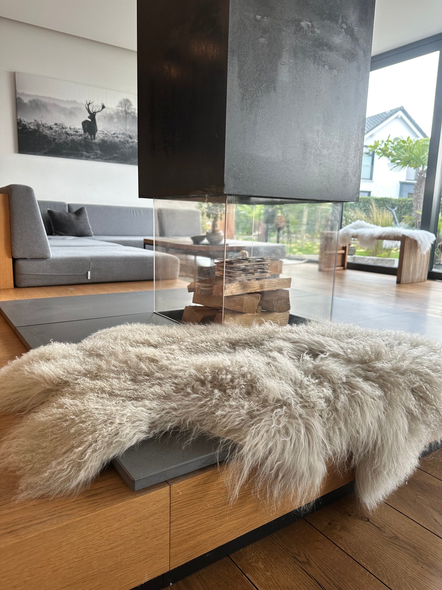 Tibet Lammfell in sand/beige