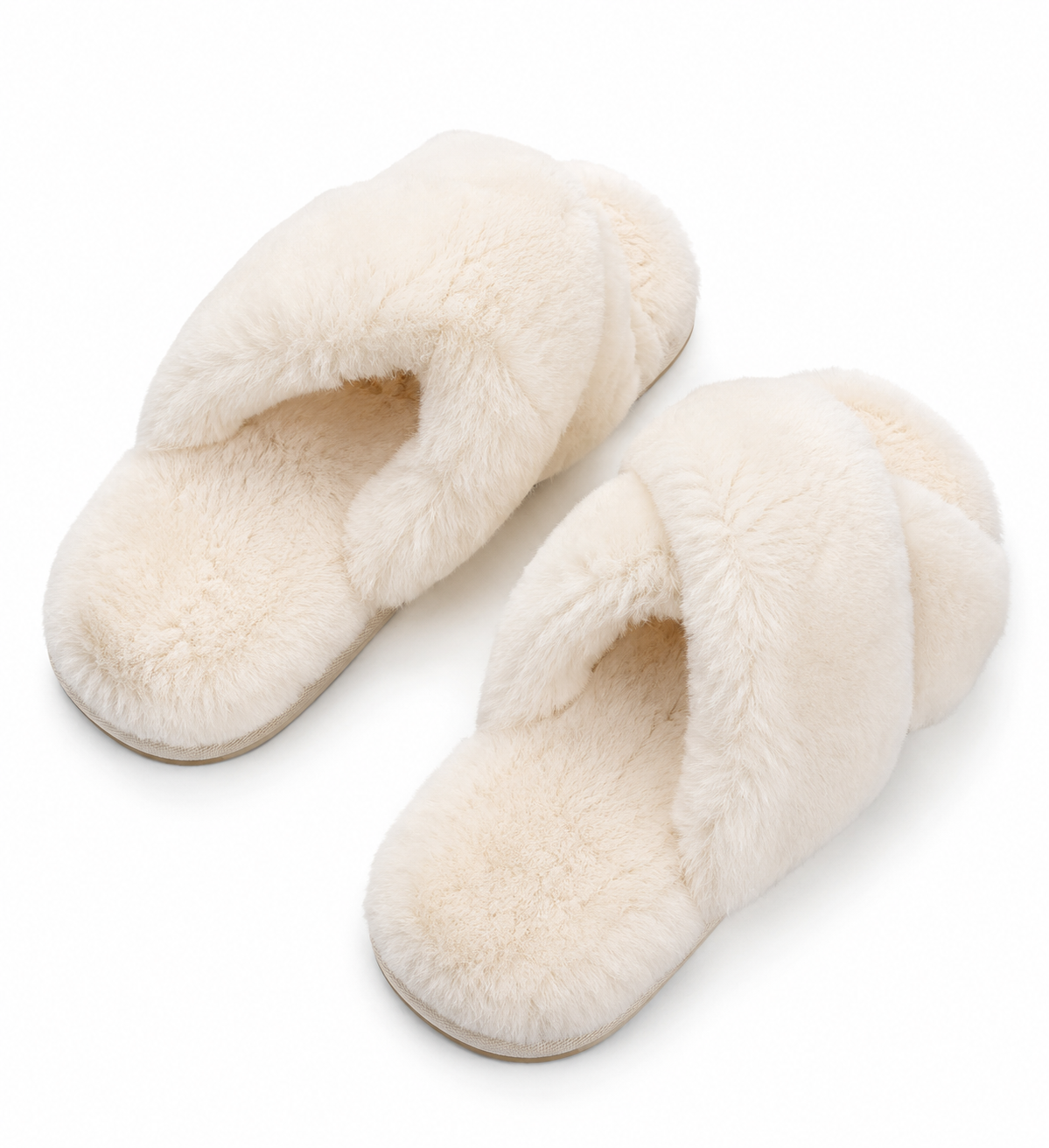Lammfell Hausschuhe Damen Cross Over – offene Pantoffeln aus echtem Lammfell