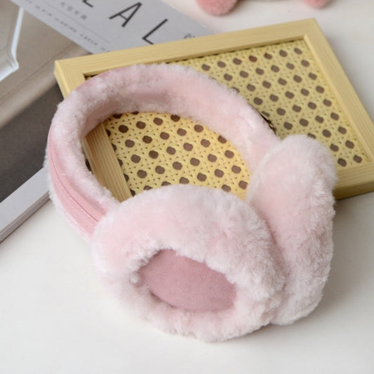 Kuschelige Ohrwärmer aus Lammfell und Rauleder Design Ohrschützer rosa
