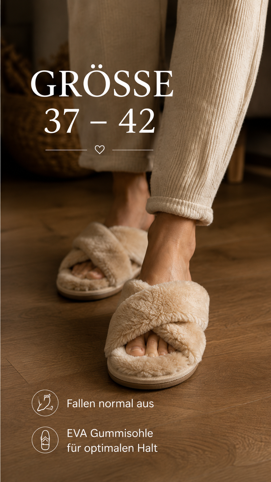 Lammfell Hausschuhe Damen Cross Over – offene Pantoffeln aus echtem Lammfell