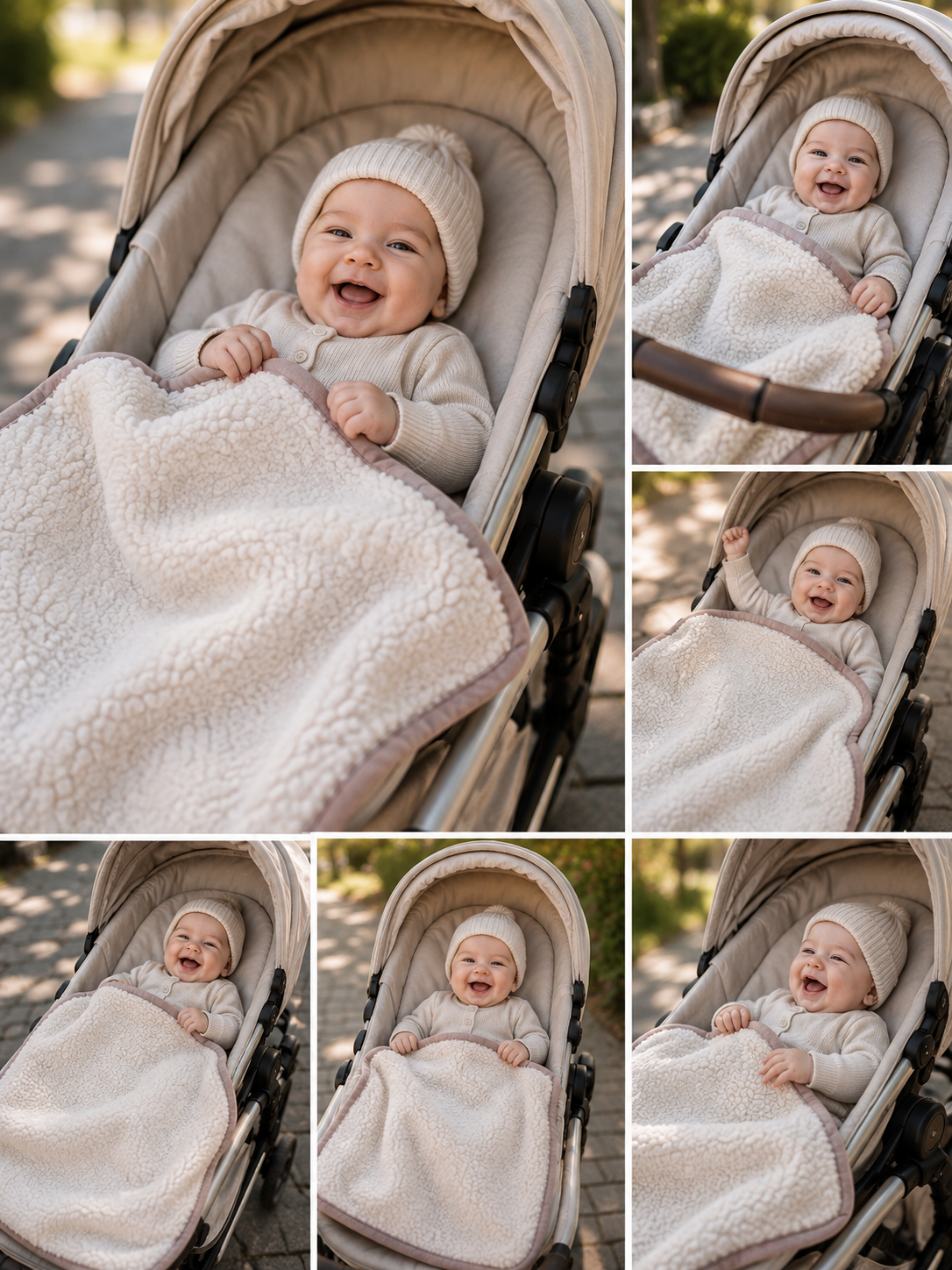 Baby Wolldecke aus Schafwolle beige 