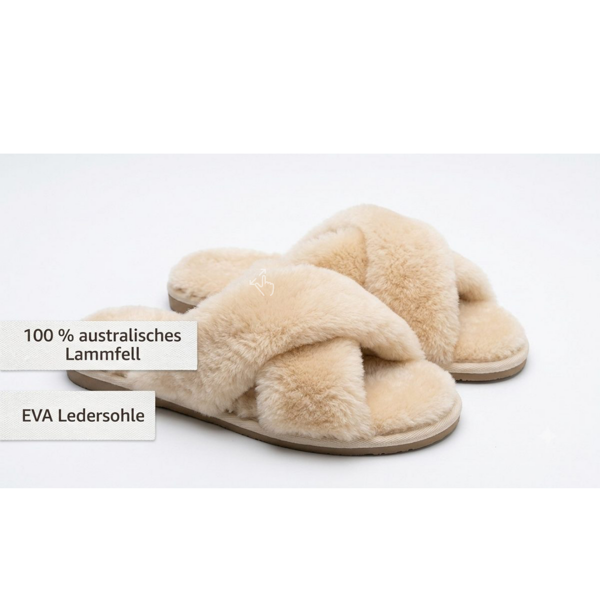Lammfell Hausschuhe Damen beige 