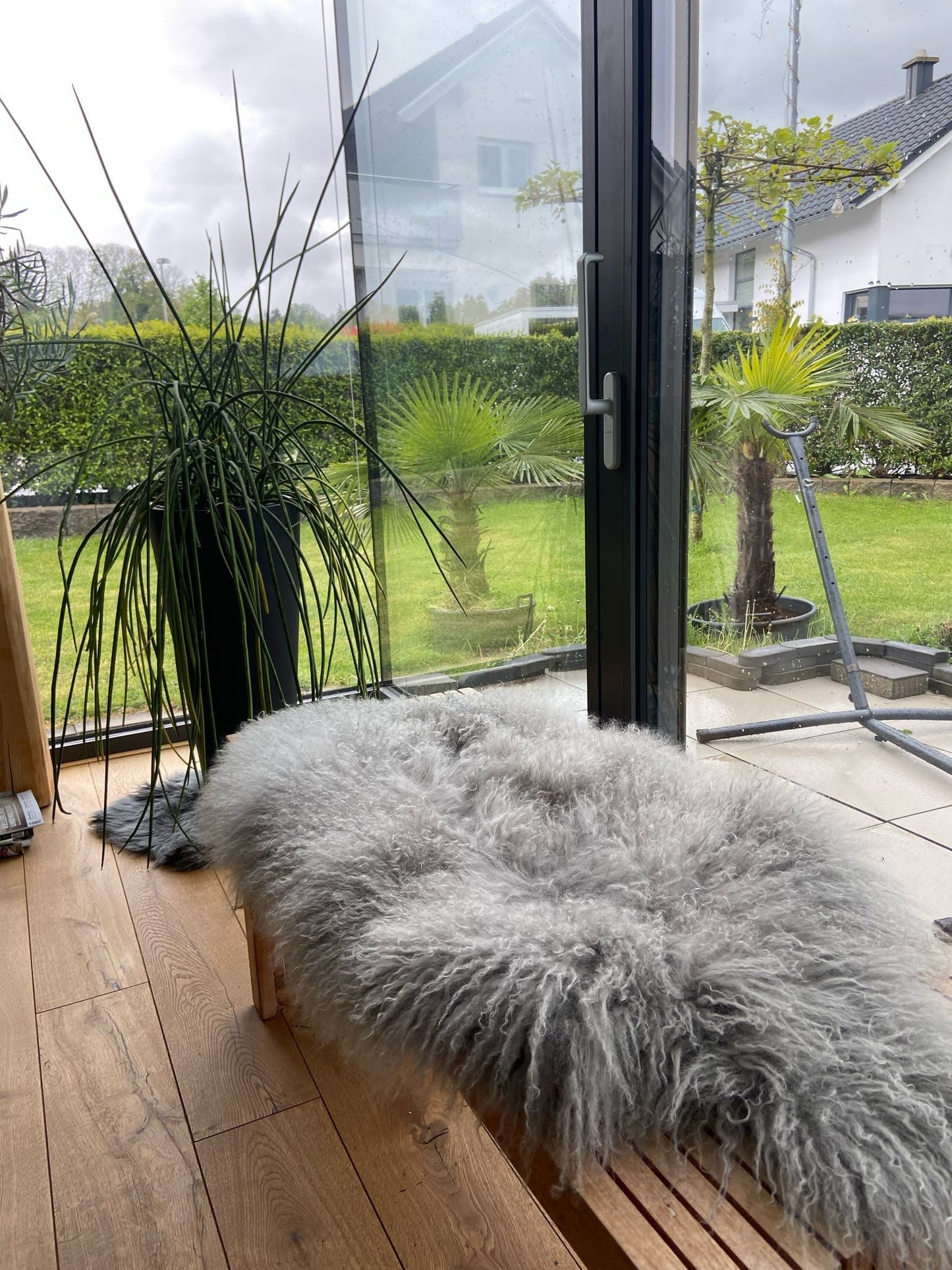 Tibet Lammfell in hellgrau