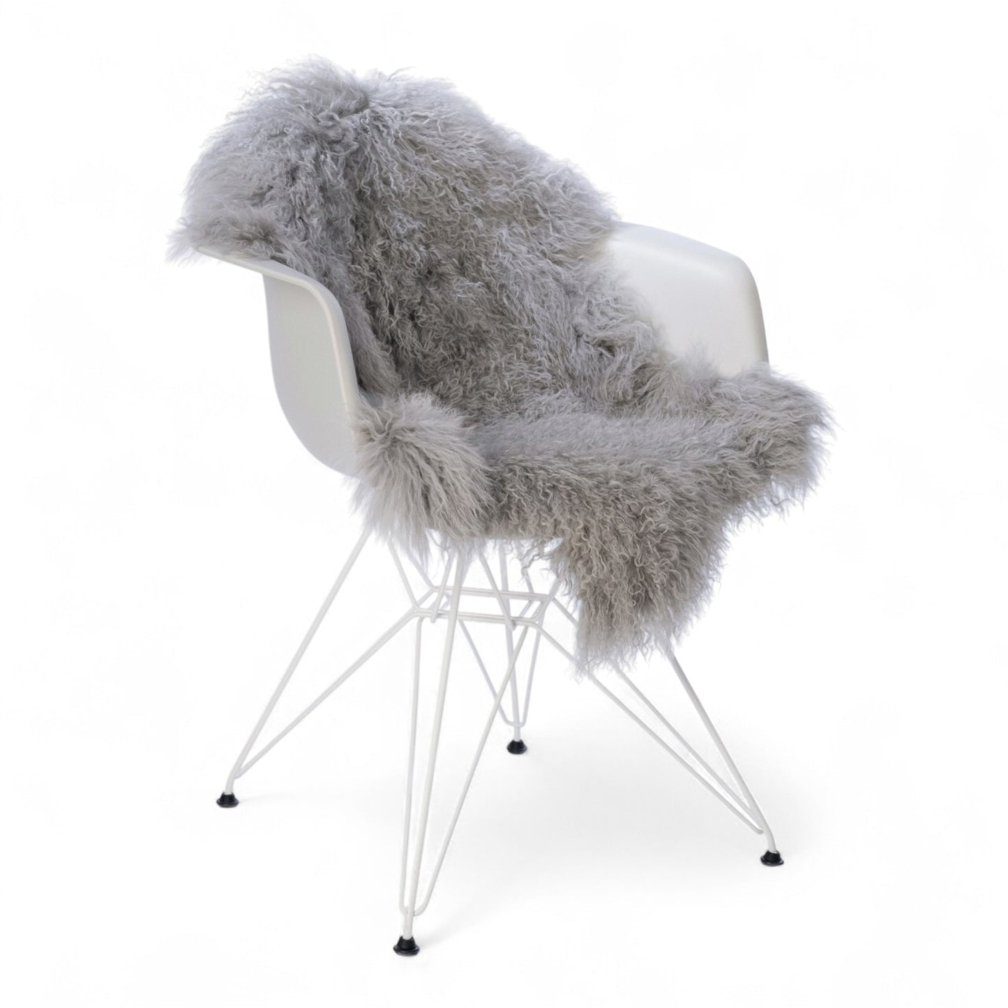 Tibet Lammfell in hellgrau