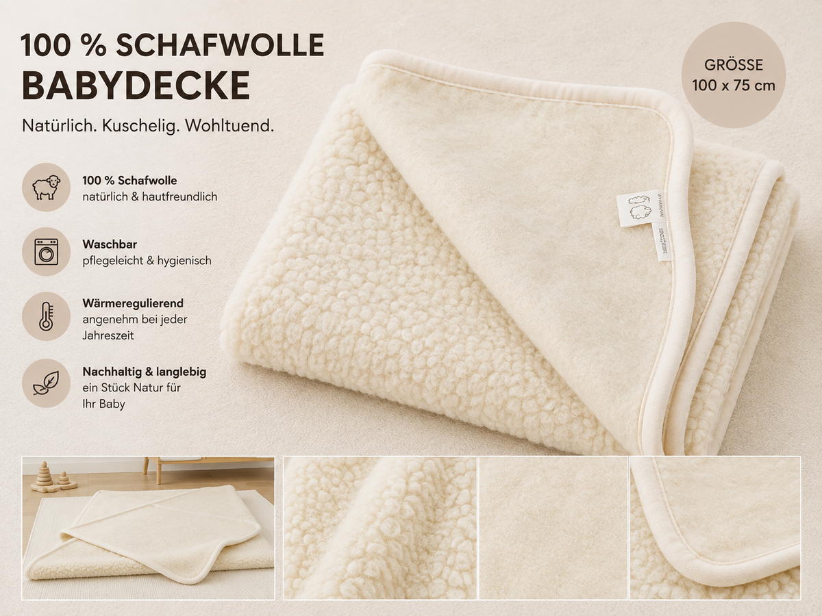 Naturmaterial Babydecke dezent